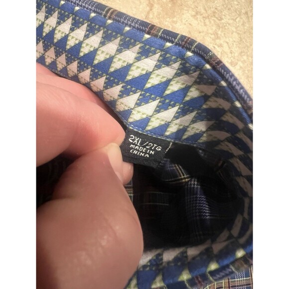 Robert Graham Shirt Mens XXL Colorful Purple Plaid Flip Cuff Embroidered - Picture 4 of 9